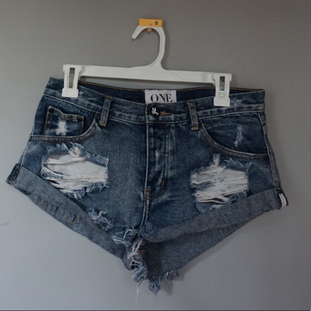 One Teaspoon Bandit distressed denim shorts